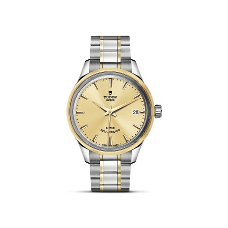 Montre TUDOR Style boîtier en acier 34 mm, lunette en acier et en or jaune