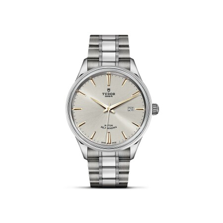 TUDOR Style watch, 41 mm steel case, silver dial