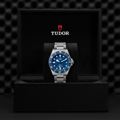 TUDOR Pelagos watch, Ceramic matt blue disc, titanium bracelet