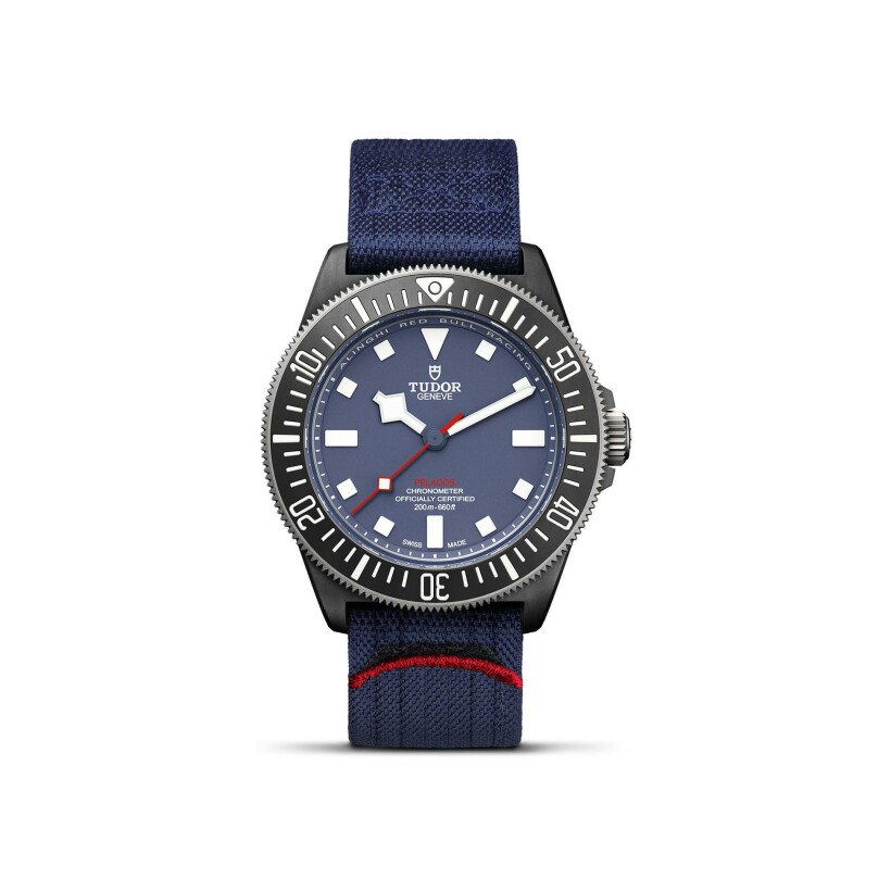 TUDOR Pelagos FXD watch, titanium bezel black carbon insert, fabric strap