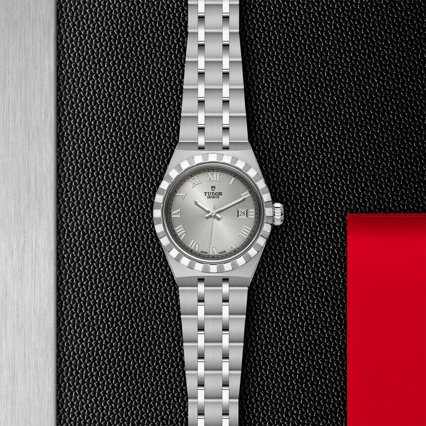 TUDOR Royal steel case 28 mm watch, silver dial