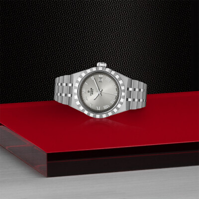 TUDOR Royal steel case 28 mm watch, silver dial