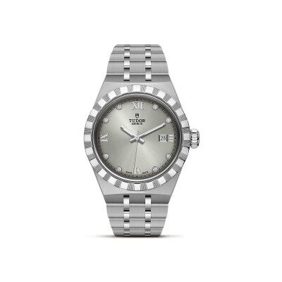 Montre TUDOR Royal boîtier en acier 28 mm, cadran serti de diamants