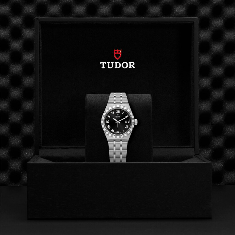 TUDOR Royal 28 mm steel case, dark-coloured dial watch