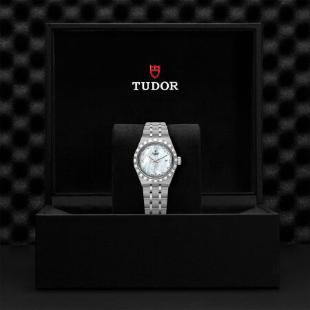 Montre TUDOR Royal boîtier en acier 28 mm, cadran serti de diamants