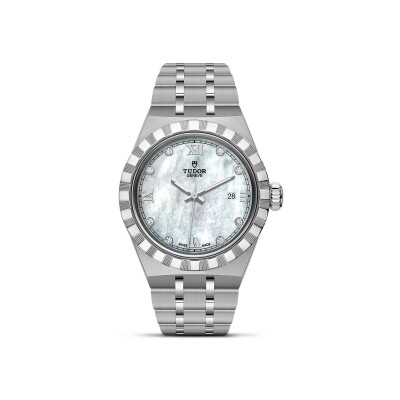 Montre TUDOR Royal boîtier en acier 28 mm, cadran serti de diamants