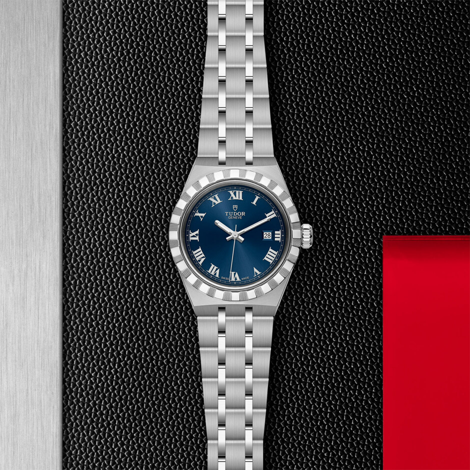 TUDOR Royal 28 mm steel case, blue dial watch