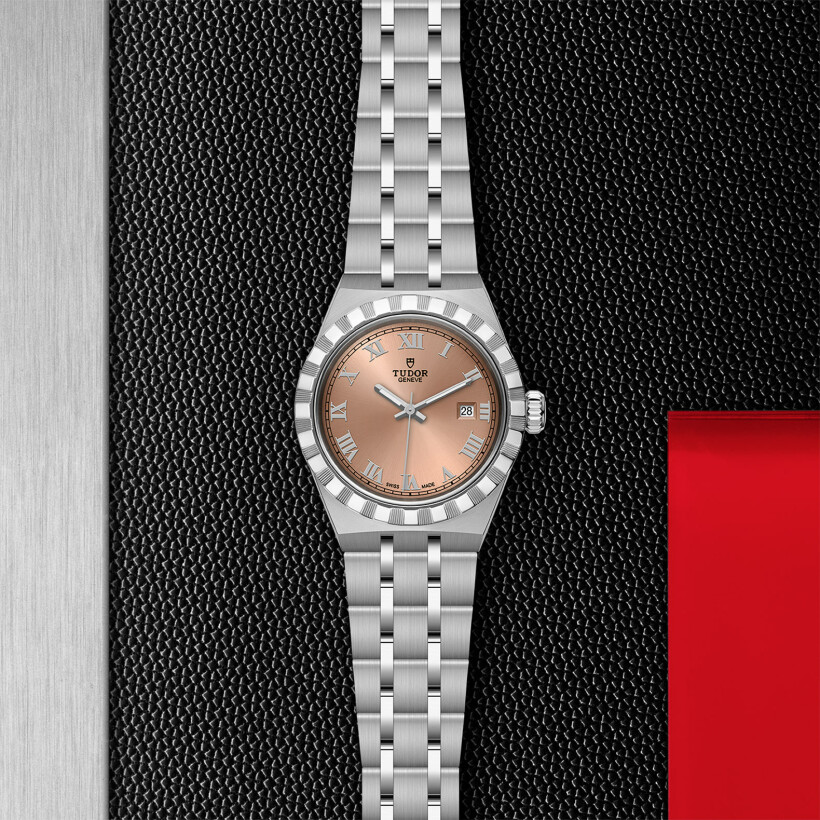 TUDOR Royal watch, 28mm steel case, Salmon dial