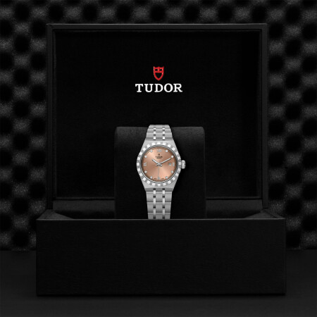 TUDOR Royal watch, 28mm steel case, Diamond-set dial