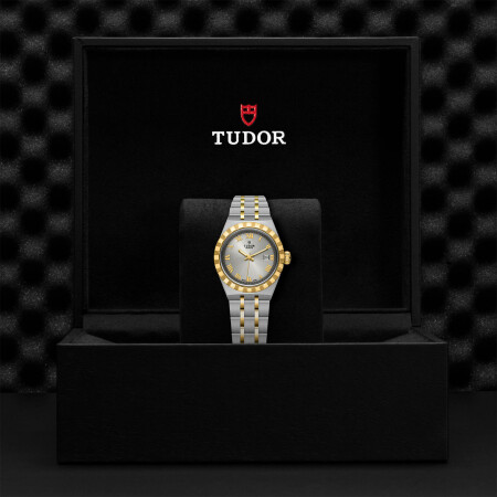 TUDOR Royal 28 mm steel case, yellow gold bezel watch