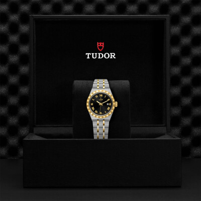 TUDOR Royal 28 mm steel case, yellow gold bezel watch