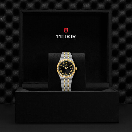 TUDOR Royal 28 mm steel case, yellow gold bezel watch