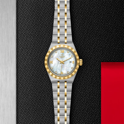 Montre TUDOR Royal boîtier en acier 28 mm, cadran serti de diamants