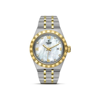 Montre TUDOR Royal boîtier en acier 28 mm, cadran serti de diamants