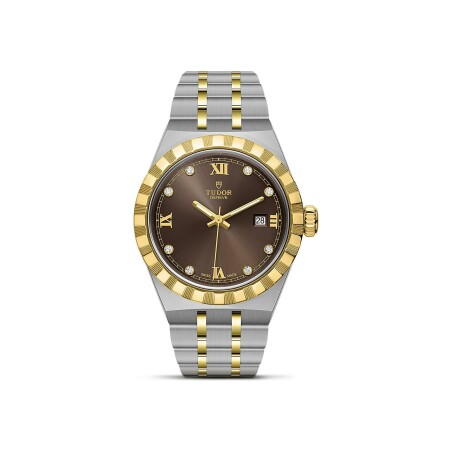 TUDOR Royal watch, 28mm steel case, Diamond-set dial