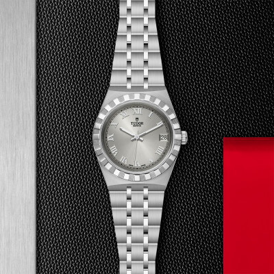 TUDOR Royal 34 mm steel case, silver dial watch