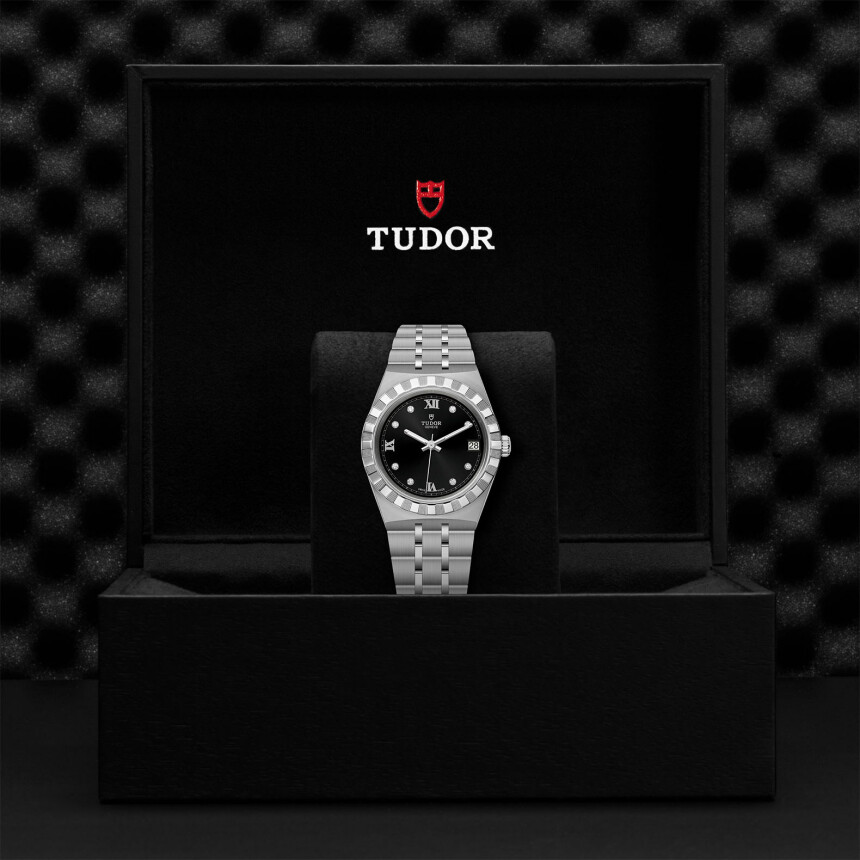 Montre TUDOR Royal boîtier en acier 34 mm, cadran serti de diamants