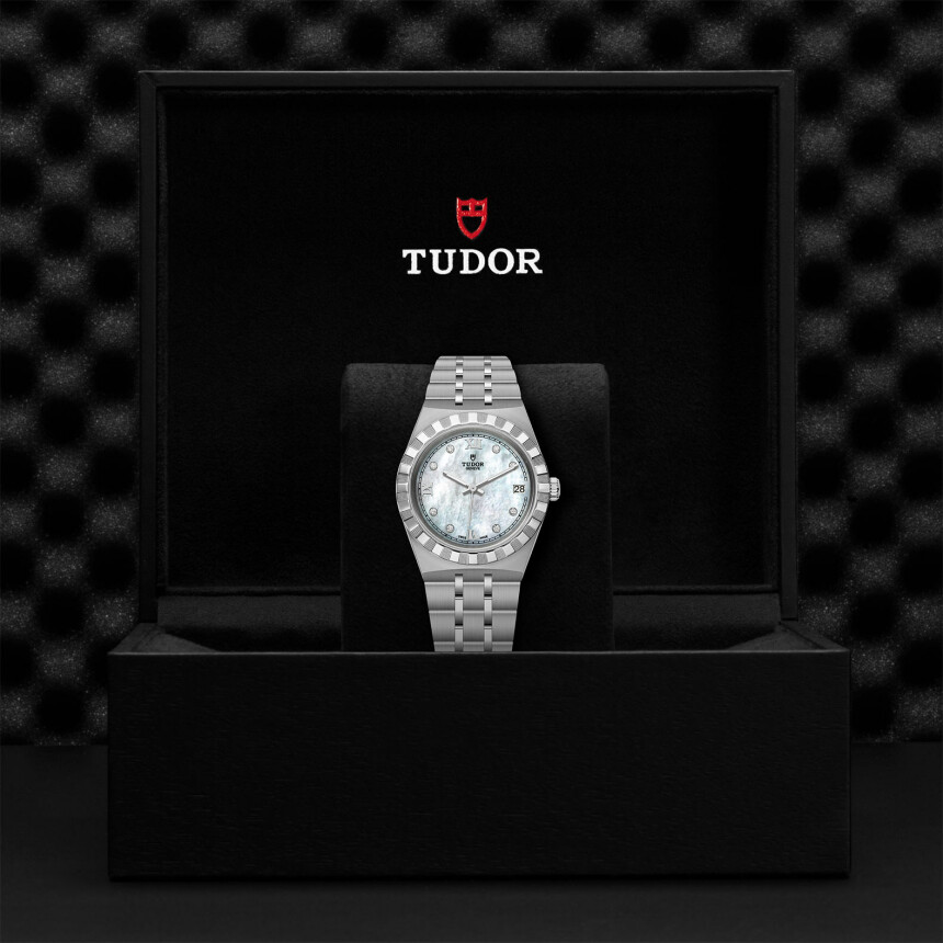 Montre TUDOR Royal boîtier en acier 34 mm, cadran serti de diamants