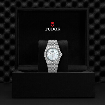 Montre TUDOR Royal boîtier en acier 34 mm, cadran serti de diamants