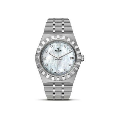 Montre TUDOR Royal boîtier en acier 34 mm, cadran serti de diamants