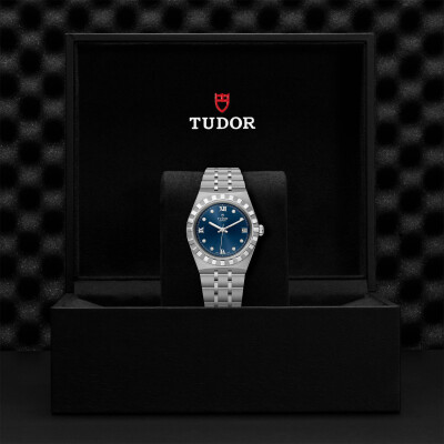 TUDOR Royal 34 mm steel case, diamond-set dial watch