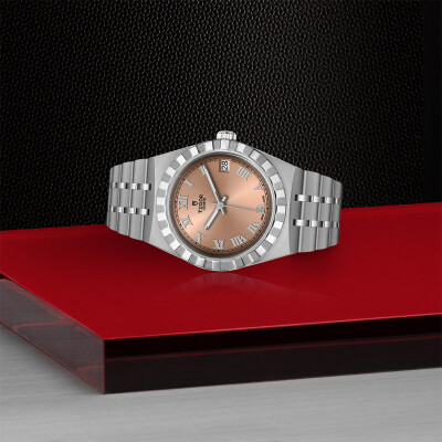 TUDOR Royal watch, 34mm steel case, Salmon dial