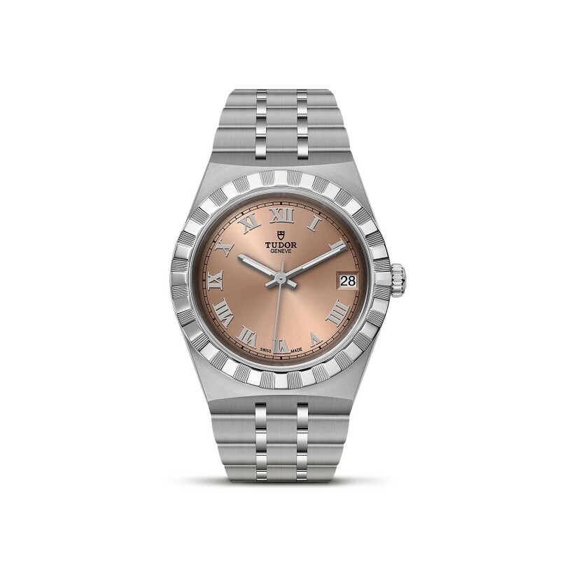 TUDOR Royal watch, 34mm steel case, Salmon dial