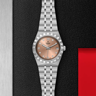 TUDOR Royal watch, 34mm steel case, Diamond-set dial