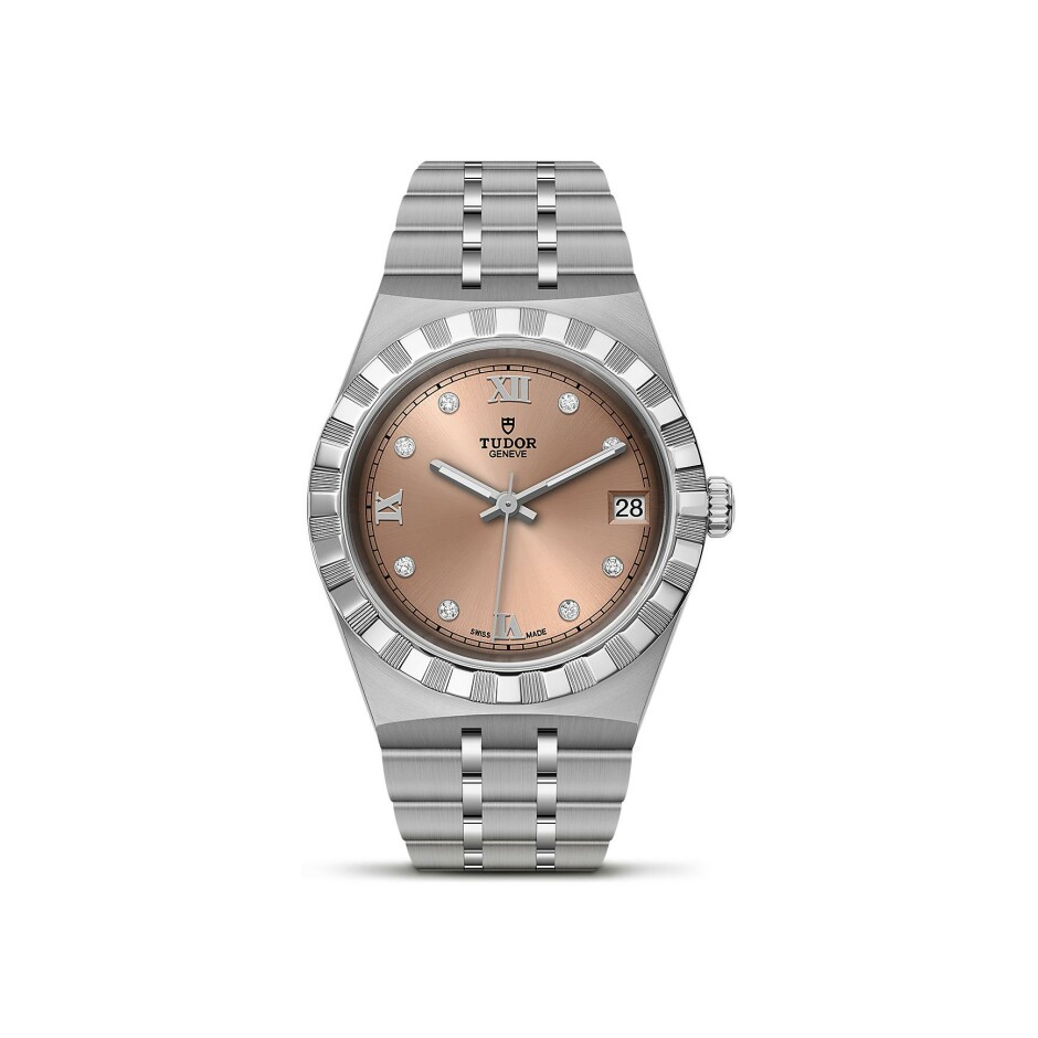 TUDOR Royal watch, 34mm steel case, Diamond-set dial