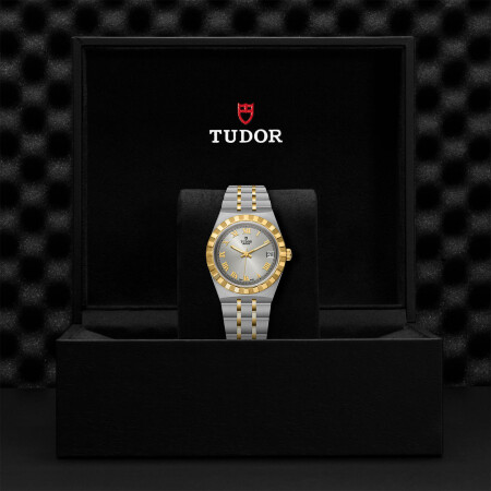 TUDOR Royal 34 mm steel case, yellow gold bezel watch