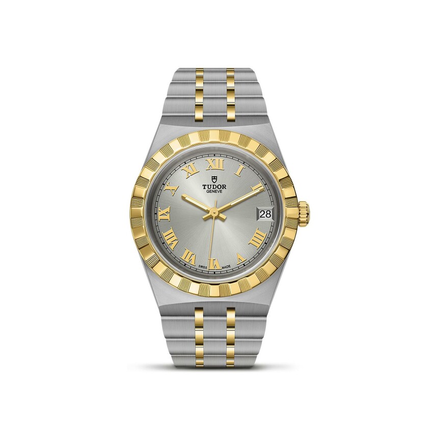 Montre TUDOR Royal boîtier en acier 34 mm, lunette en or jaune