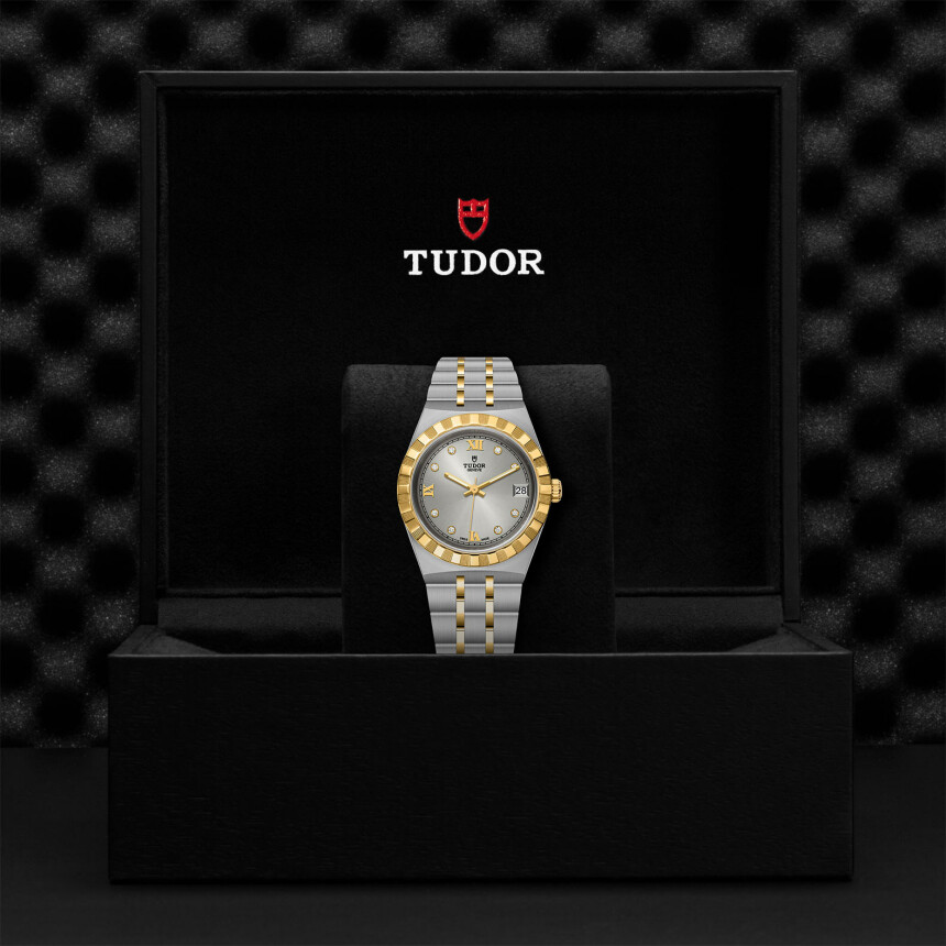 Montre TUDOR Royal boîtier en acier 34 mm, cadran serti de diamants