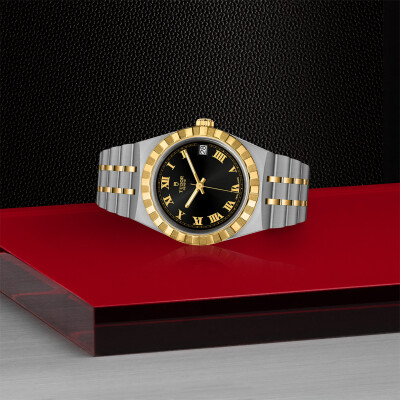 TUDOR Royal 34 mm steel case, yellow gold bezel watch