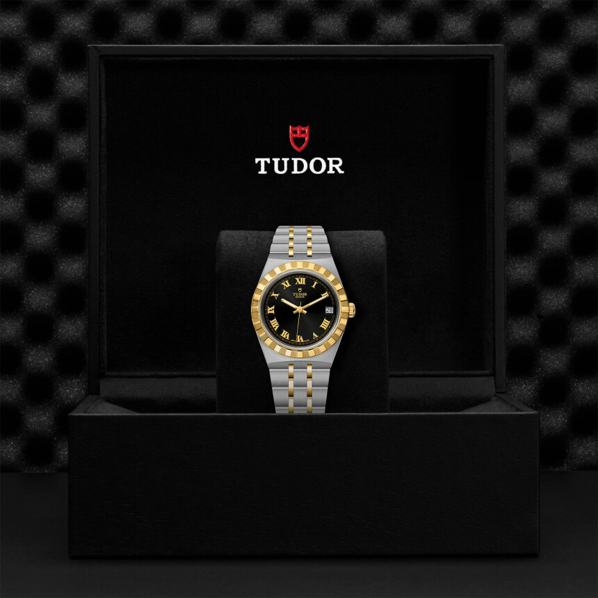 Montre TUDOR Royal boîtier en acier 34 mm, lunette en or jaune