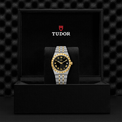 TUDOR Royal 34 mm steel case, yellow gold bezel watch