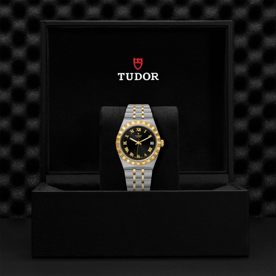 TUDOR Royal 34 mm steel case, yellow gold bezel watch