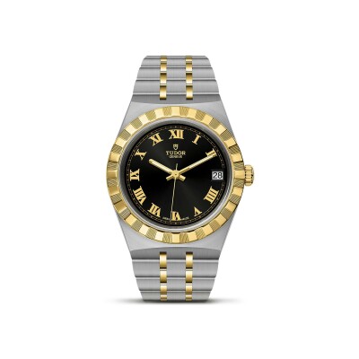 TUDOR Royal 34 mm steel case, yellow gold bezel watch