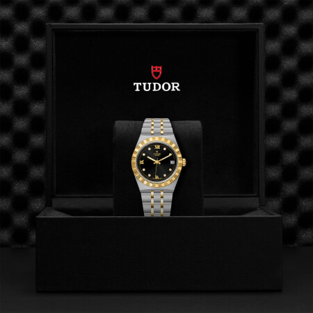 TUDOR Royal 34 mm steel case, diamond-set dial watch