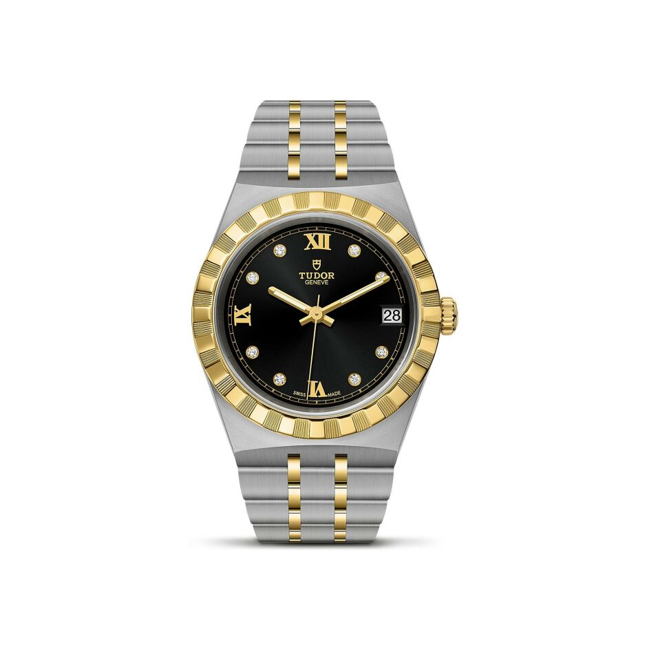 TUDOR Royal 34 mm steel case, diamond-set dial watch