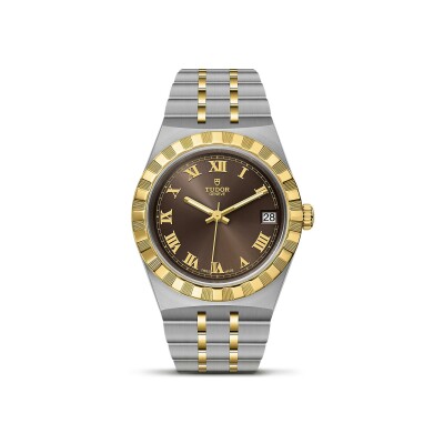 Montre TUDOR Royal boîtier en acier, 34 mm, lunette en or jaune