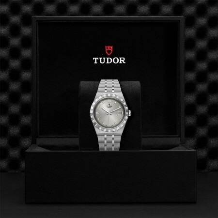 Montre TUDOR Royal boîtier en acier 38 mm, cadran serti de diamants