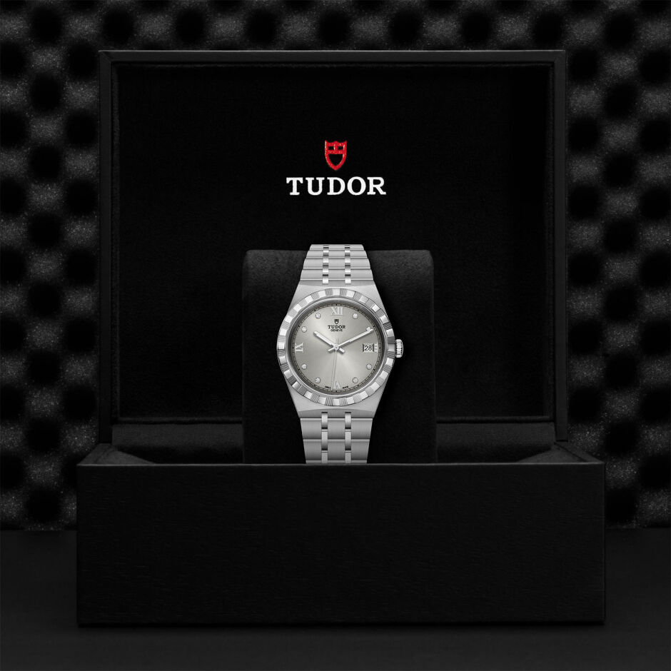TUDOR Royal 38 mm steel case, diamond-set dial watch
