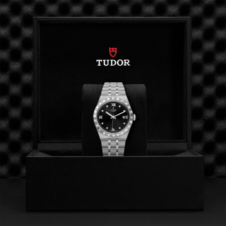 TUDOR Royal 38 mm steel case, diamond-set dial watch