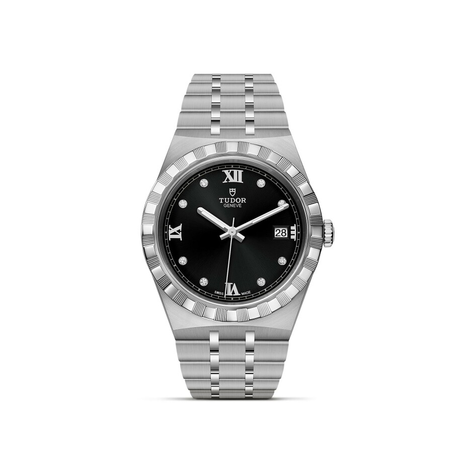 TUDOR Royal 38 mm steel case, diamond-set dial watch
