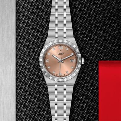 TUDOR Royal watch, 38mm steel case, Diamond-set dial