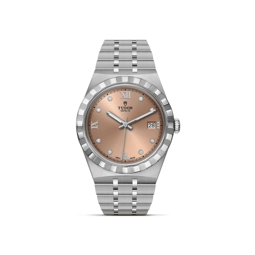 TUDOR Royal watch, 38mm steel case, Diamond-set dial