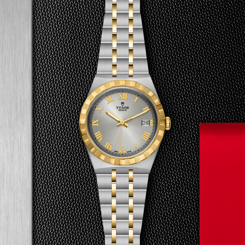 TUDOR Royal 38 mm steel case, yellow gold bezel watch