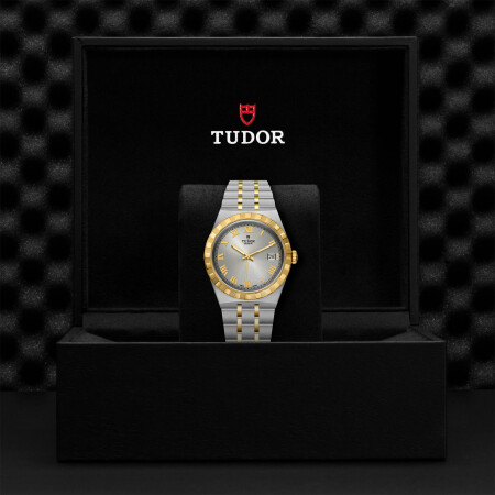 TUDOR Royal 38 mm steel case, yellow gold bezel watch