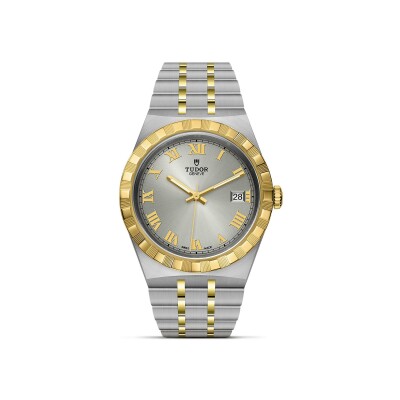 Montre TUDOR Royal boîtier en acier 38 mm, lunette en or jaune