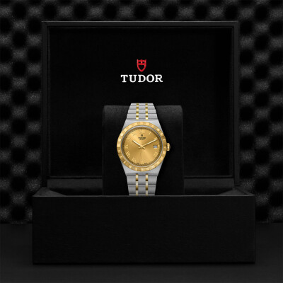 TUDOR Royal 38 mm steel case, yellow gold bezel watch